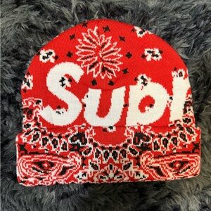 Supreme Red Bandana Beanie One Size Men’s